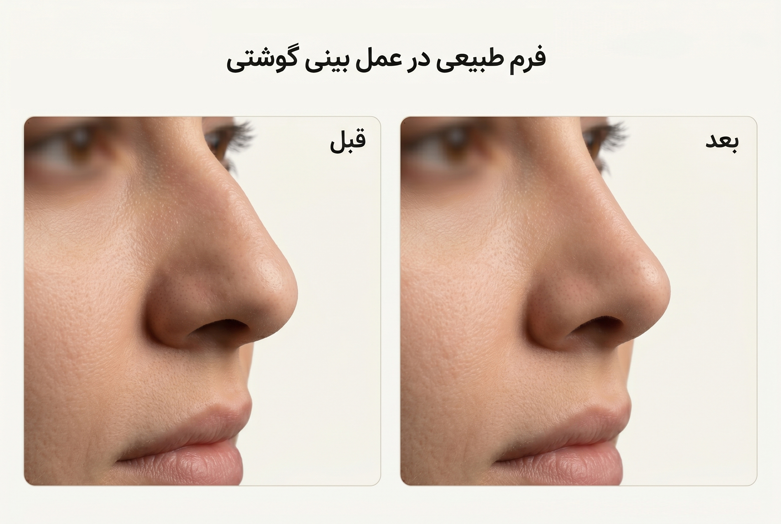 نمونه آموزشی عمل بینی گوشتی با فرم طبیعی